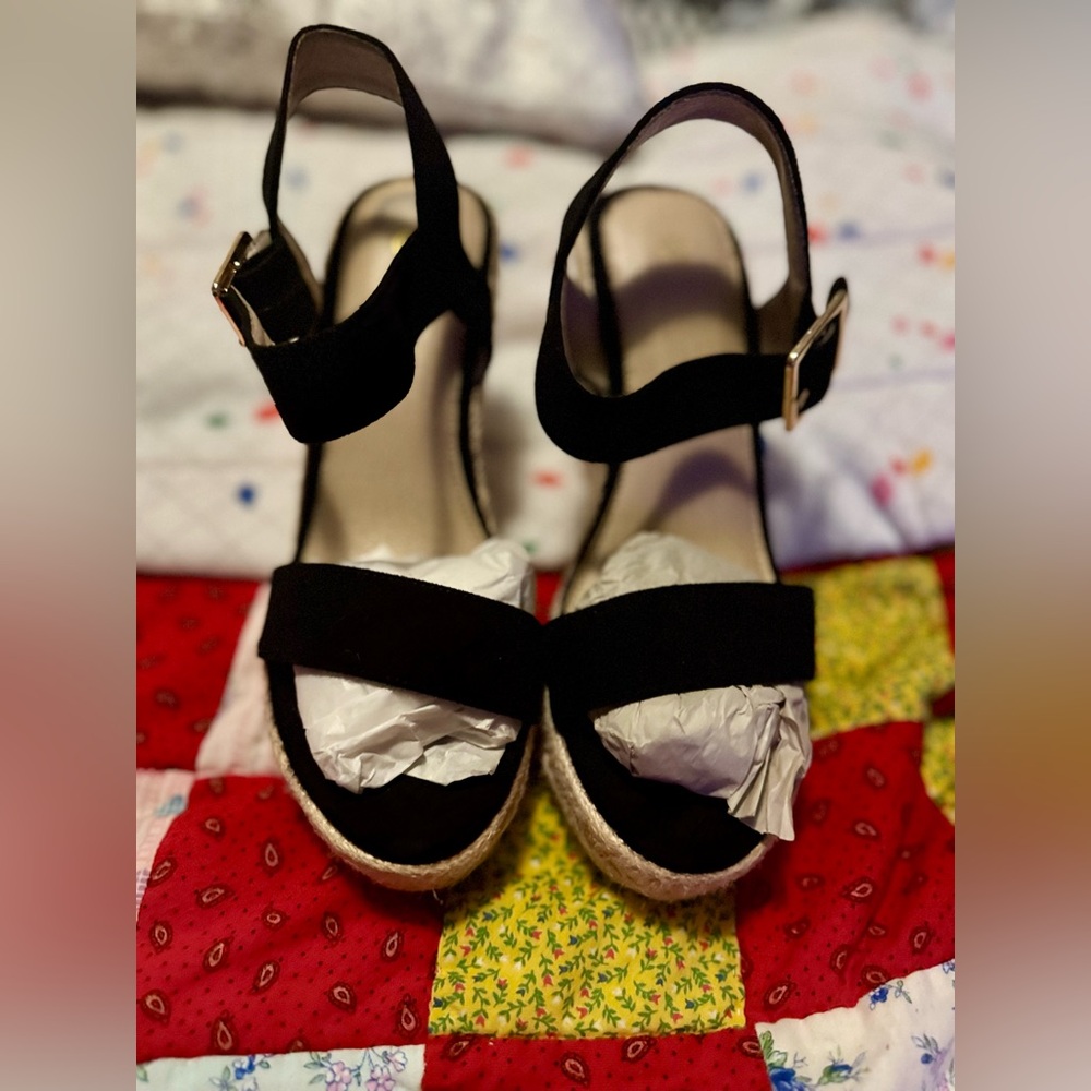 SHEIN Black Espadrille Sandals